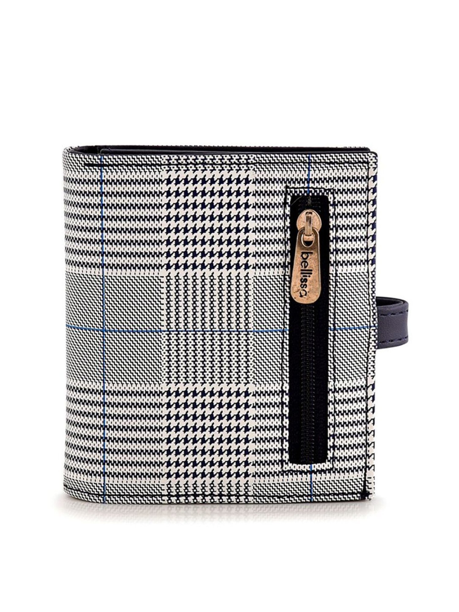 Bellissa Navy Blue Striped Bi-Fold Wallet for Women