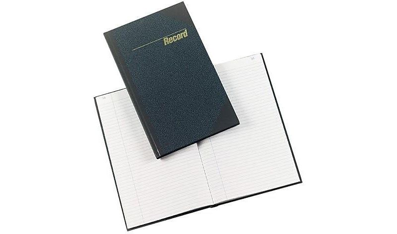 Rediform Record Book Record-Ruled 300 Pages 12-1/4"x7-1/4" Blue 56031