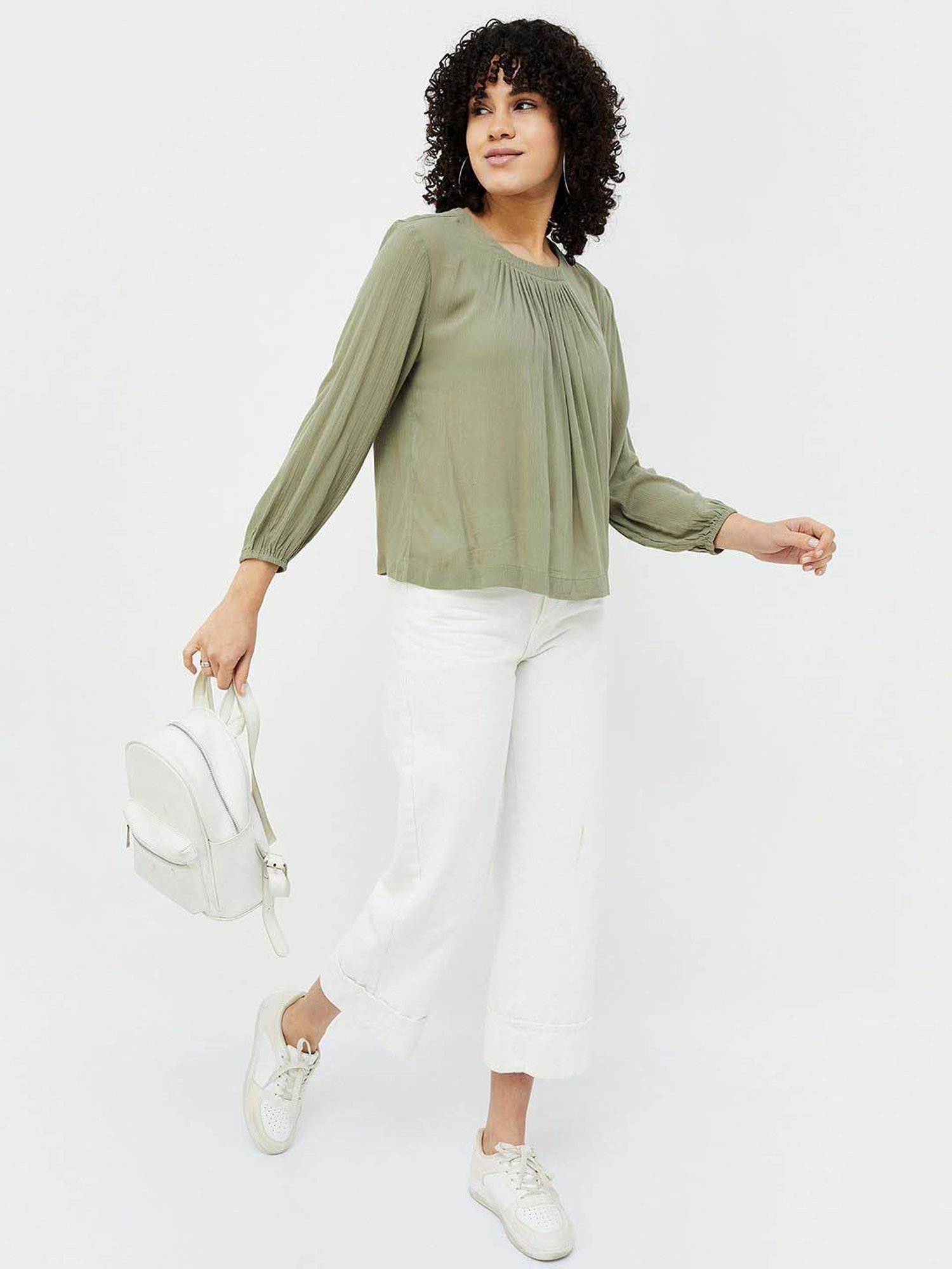 Fame Forever by Lifestyle Green Plain Top