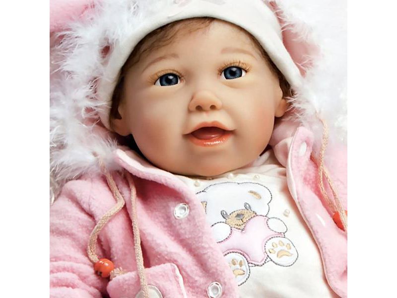Paradise Galleries "Cuddle Bear Bella" Real Baby Doll. 21" Weighted Reborn Baby Doll with 5-Piece Baby Doll Clothes Set.  Age 3+