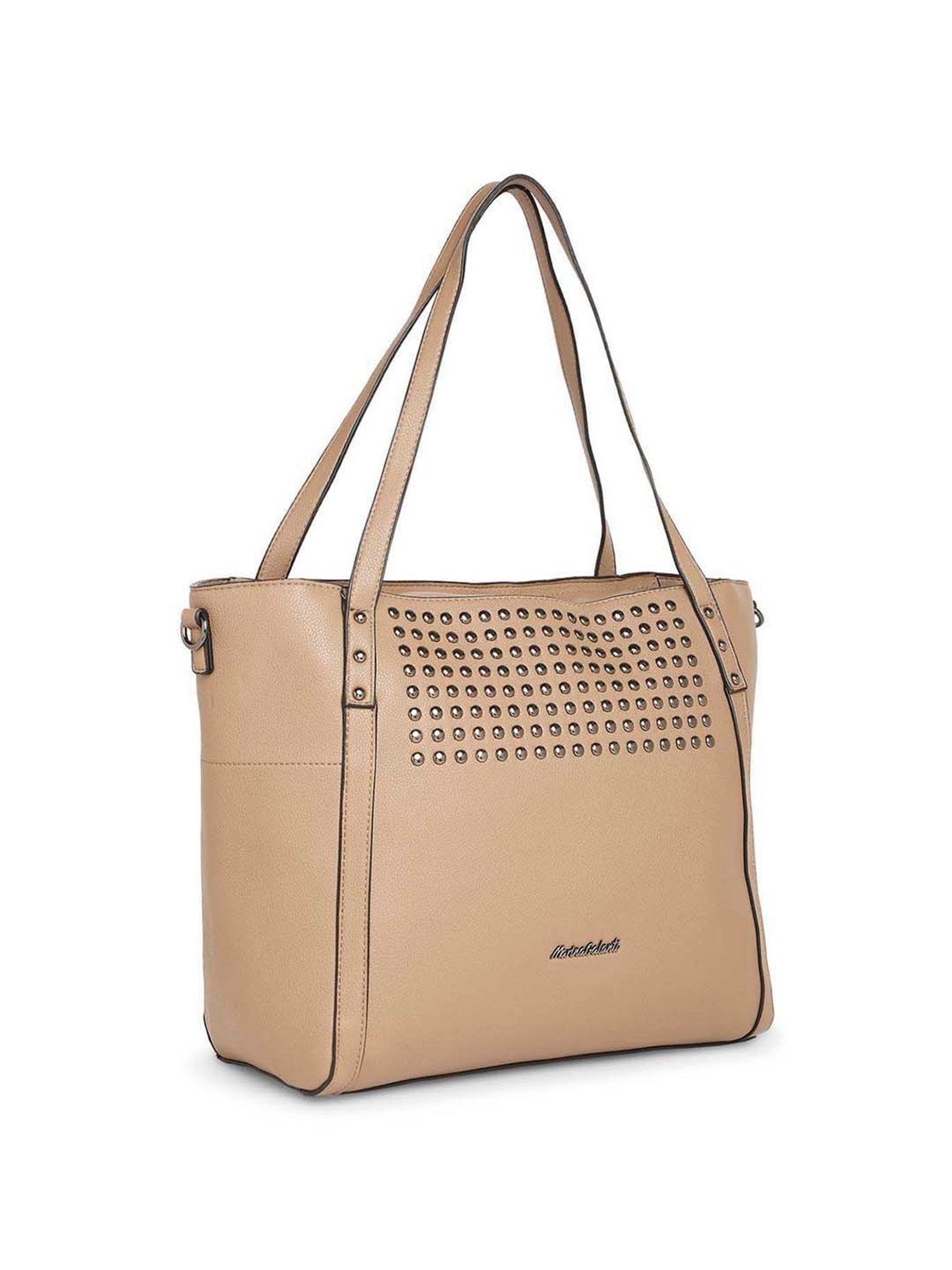 Marina Galanti Beige Rivets Medium Tote Handbag