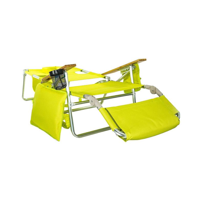 Ostrich Deluxe Padded 3-N-1 Outdoor Lounge Reclining Beach Chair, Lime Green