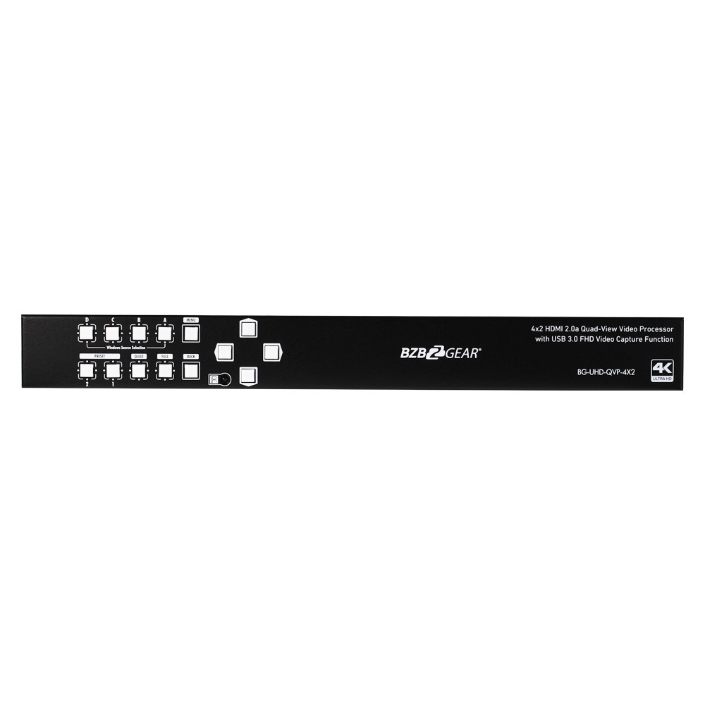 BZBGEAR 4K/UHD 4x2 Seamless Multiviewer/Presentation Switcher/Scaler with USB Capture Card