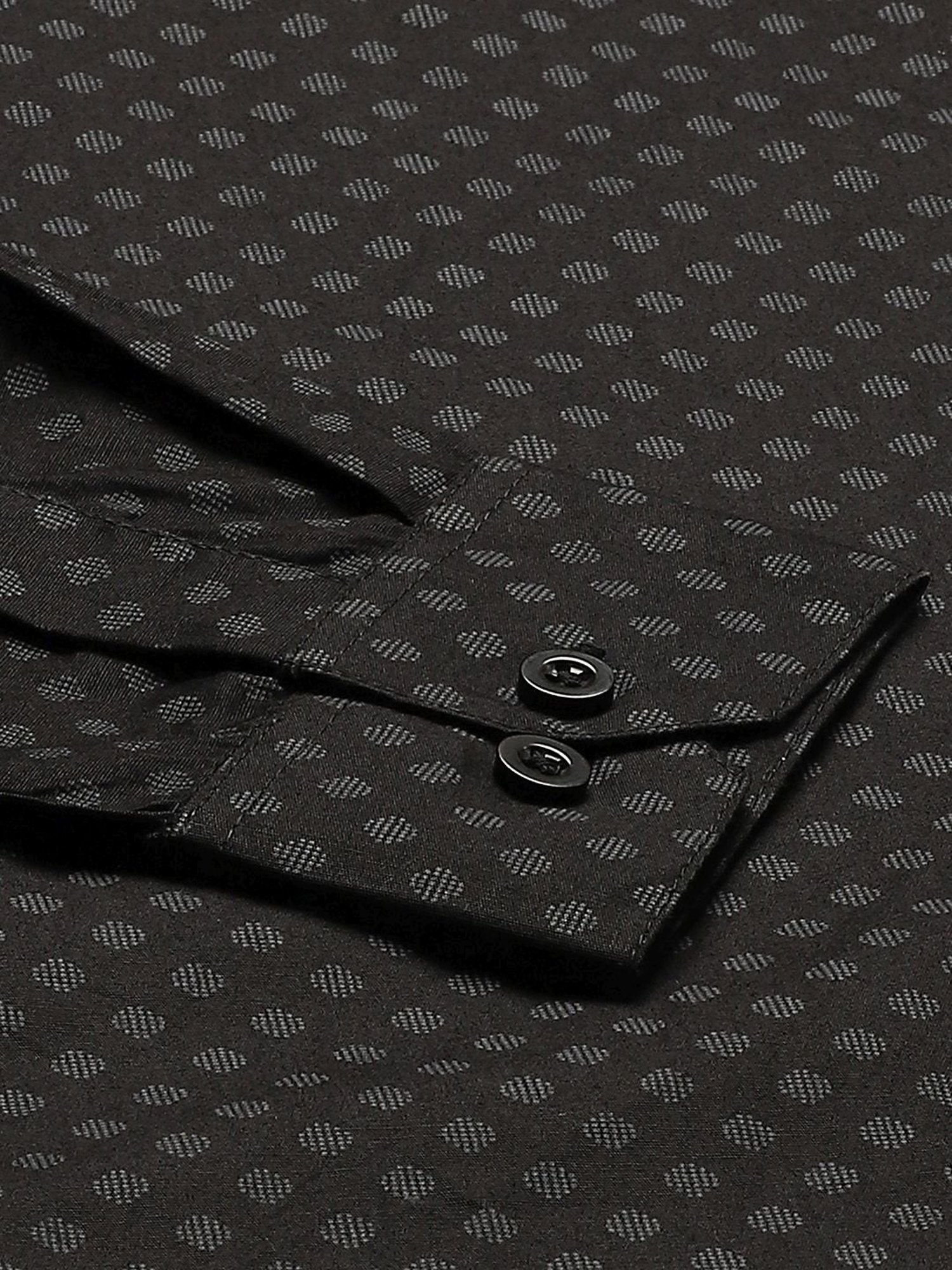 Sojanya Black Cotton Regular Fit Printed Shirt