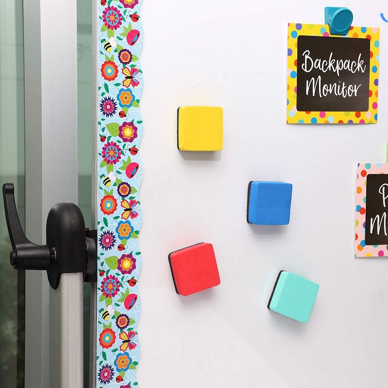 Bright Creations 40-Pack Felt & Foam Whiteboard Dry Erase Classroom Erasers, 4 Colors,  2 x 2 In