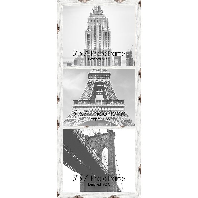 32" x 14.25" Paris II Multiple picture frame White - PTM Images