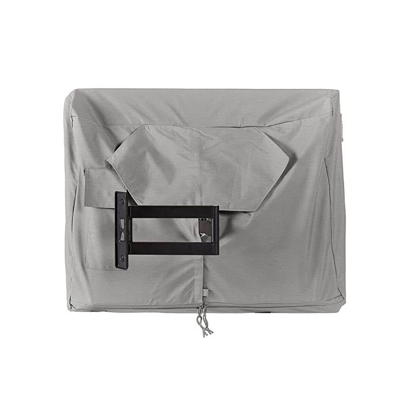 Outdoor TV Cover Fits 18 to 21 Inch TVs Ultima 600 Denier Fade Resistant Polyester Full Coverage Interior Fleece Lining Water Resistant Ripstop Grey