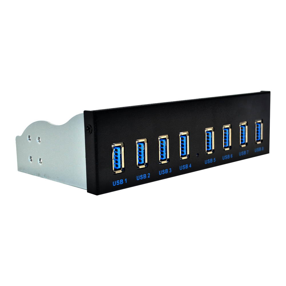 Plugadget 8 Port USB Hub USB3 5.25 USB 3.0 Front Panel Splitters USB 3.0 Hub for PC USB-HUB Multiple USB3.0 HUB Splitter Hubs for Computer