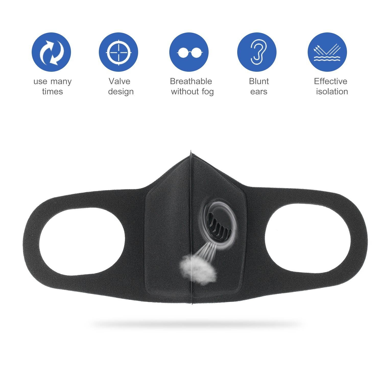 Cotton Haze Valve Anti Air Dust and Smoke Pollution Adjustable PM2.5 Air Filter Mask for Women Men