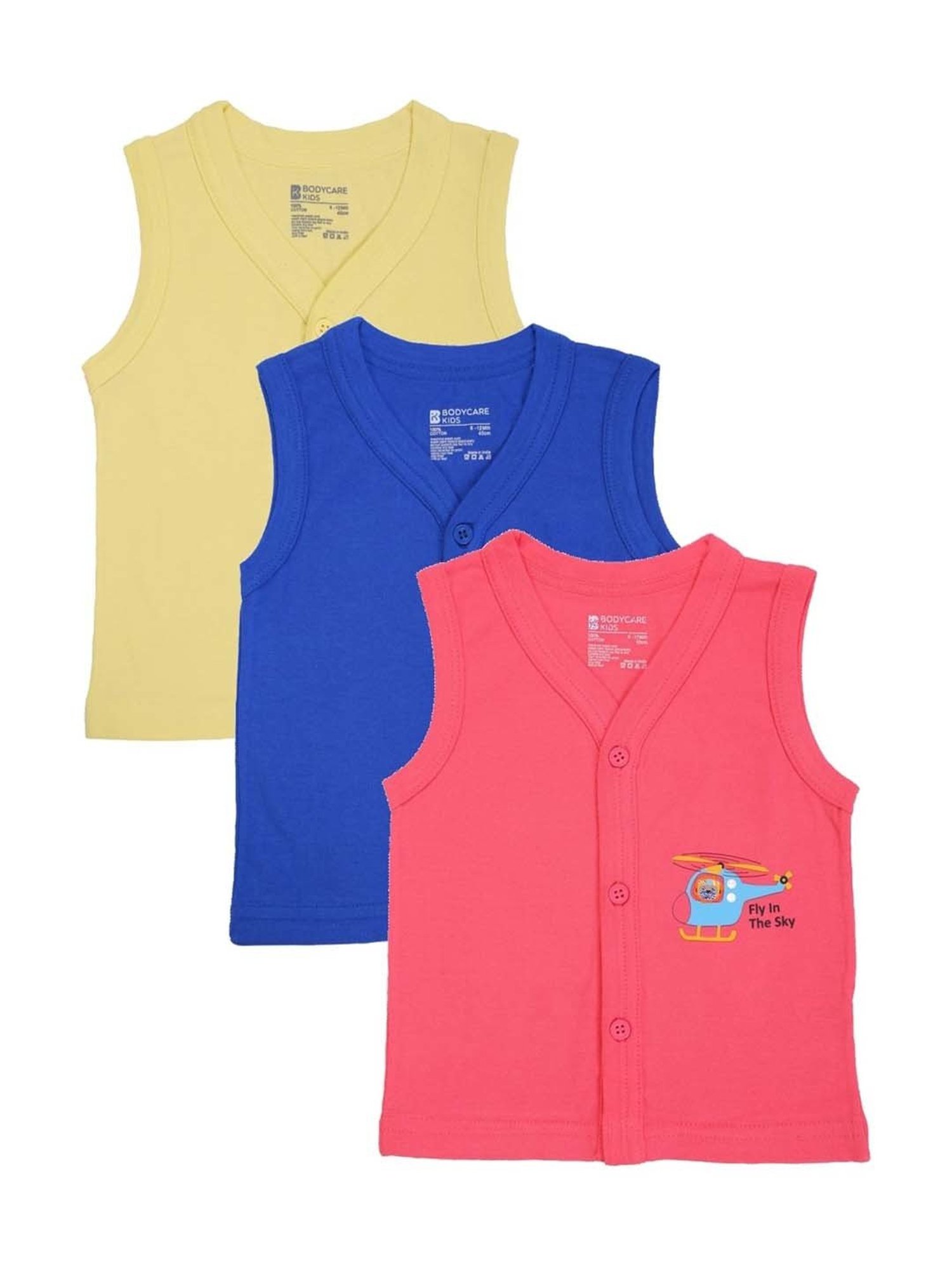 Bodycare Kids Multicolor Cotton Printed T-Shirts (Pack of 3)