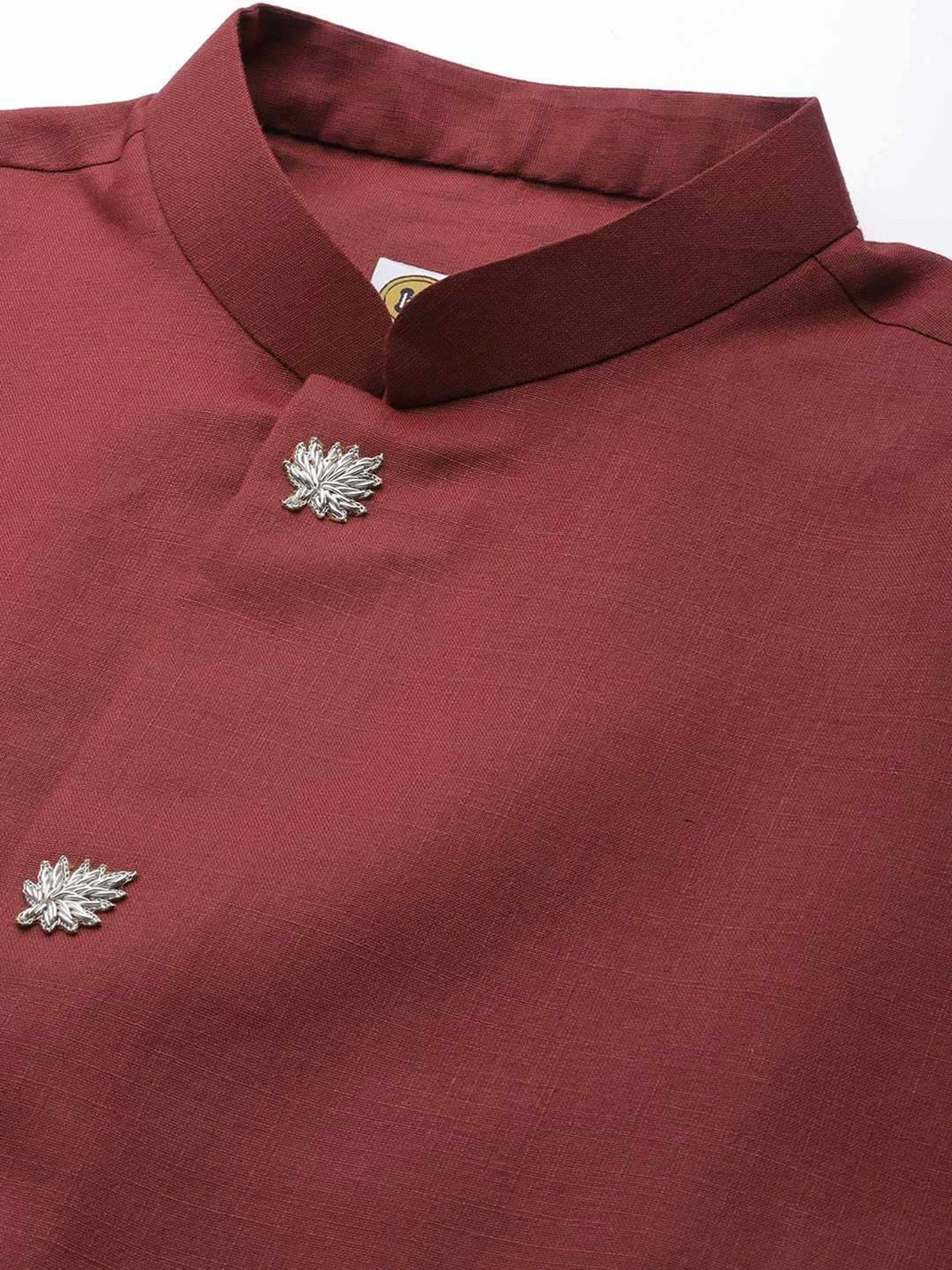 KISAH Maroon Regular Fit Nehru Jacket