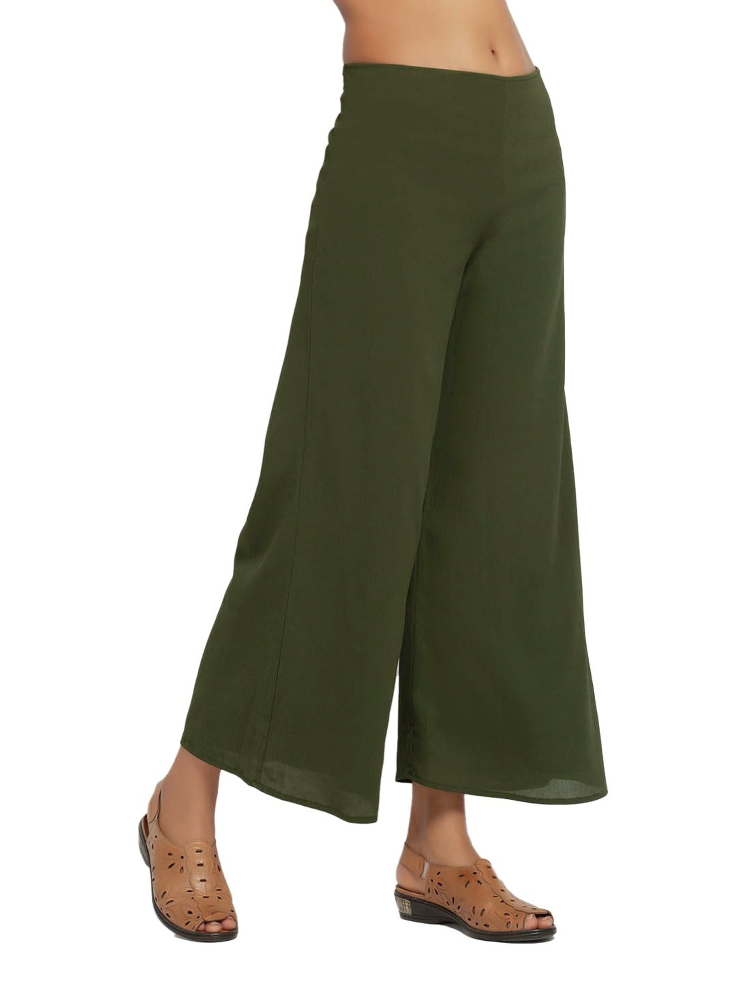 Office & You Green Mid Rise Palazzos