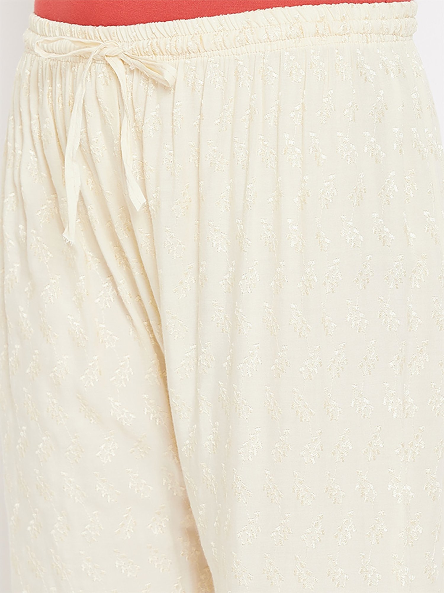 Castle Cream Embroidered Palazzos