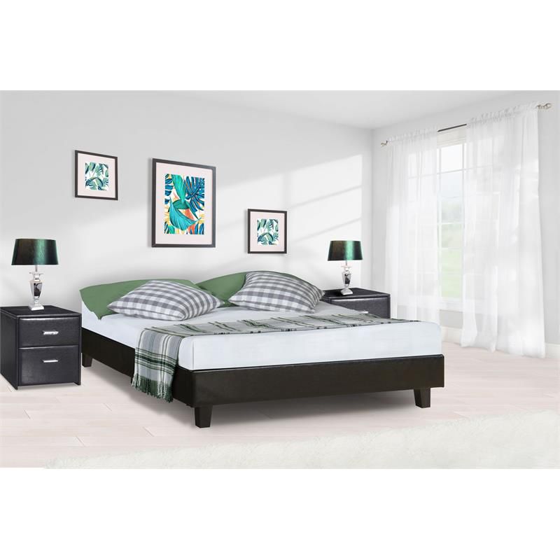 Acton Black Queen Bed in Black - Camden Isle