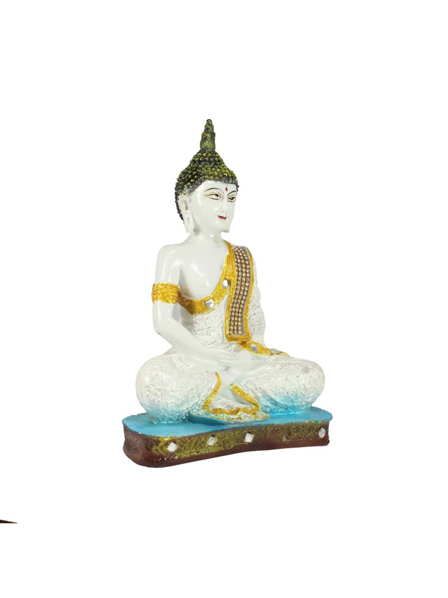 eCraftIndia White Buddha Decorative Showpiece - 24 cm