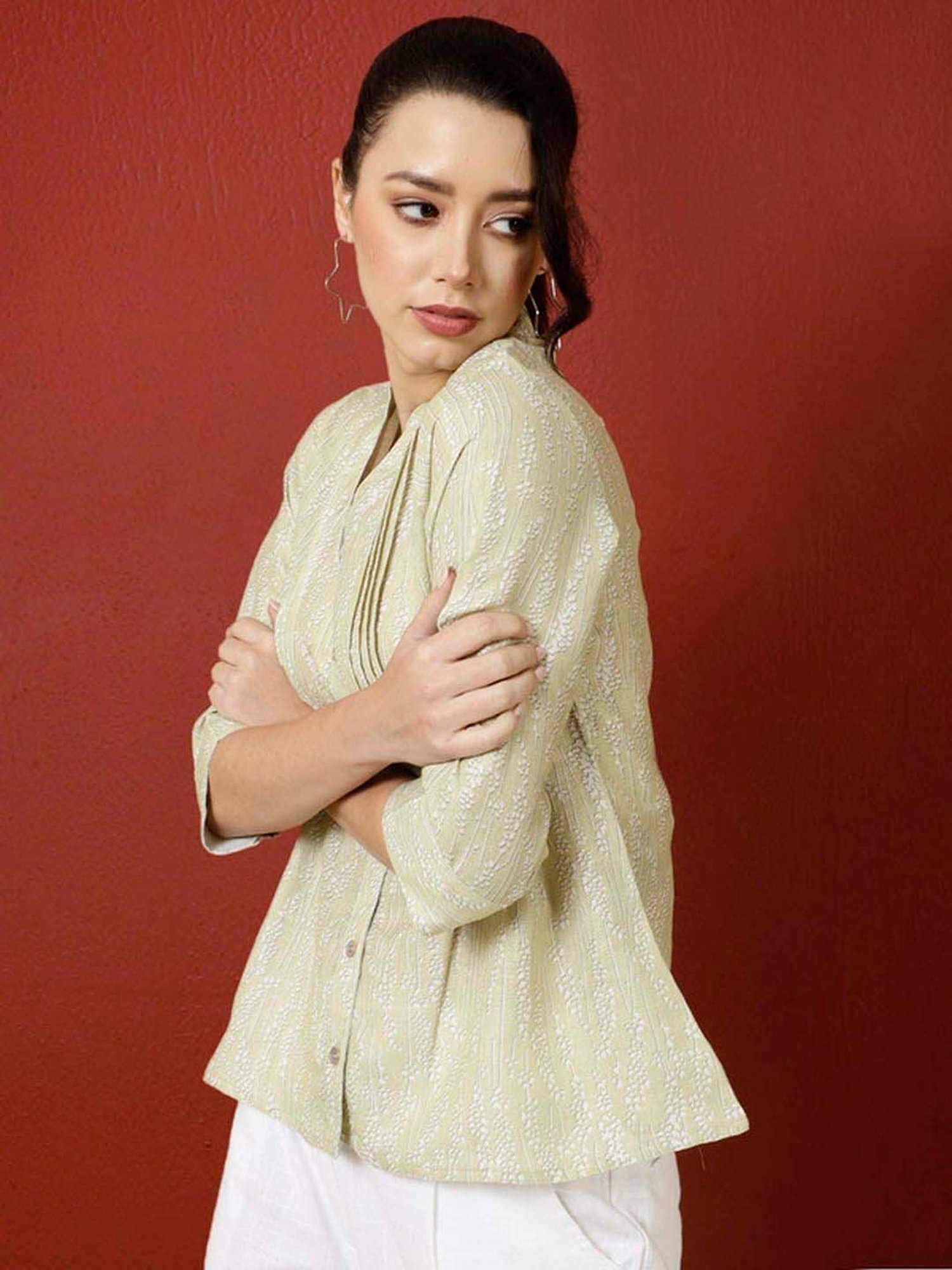 Jaipur Kurti Yellow Floral Print Tunic