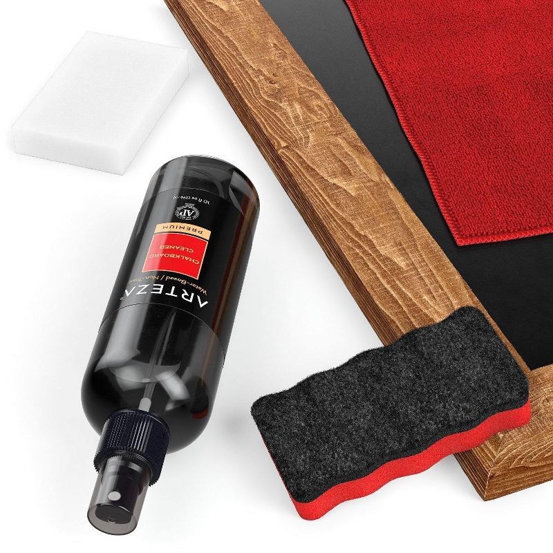 Arteza Chalkboard Cleaner Set with 2 Cleaner Solutions, 2 Magic Sponges, Microfiber Towel and a Magnetic Eraser (ARTZ-9100)