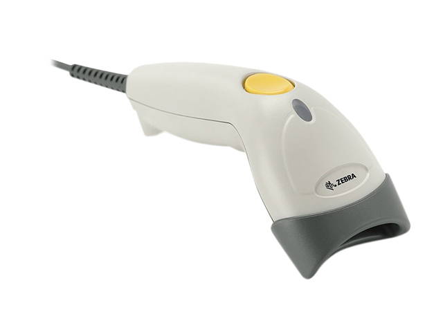symbol LS1203 Corded General Purpose 1D Bi-directional Barcode Scanner, RS232, USB, KBW, USB Kit, White - LS1203-1AZU0100ZR