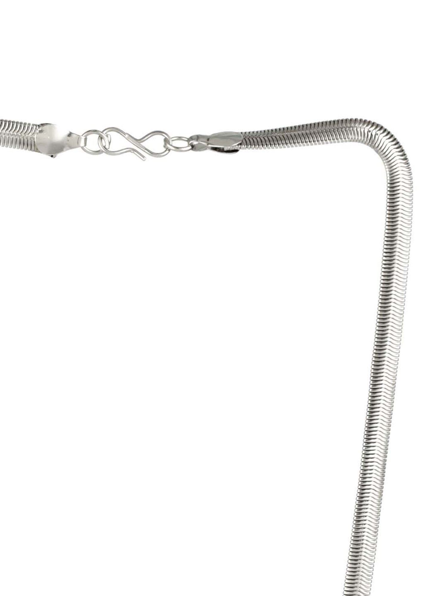 Bold by Priyaasi Sleek Silver-Plated Snake Chain Necklace for Men
