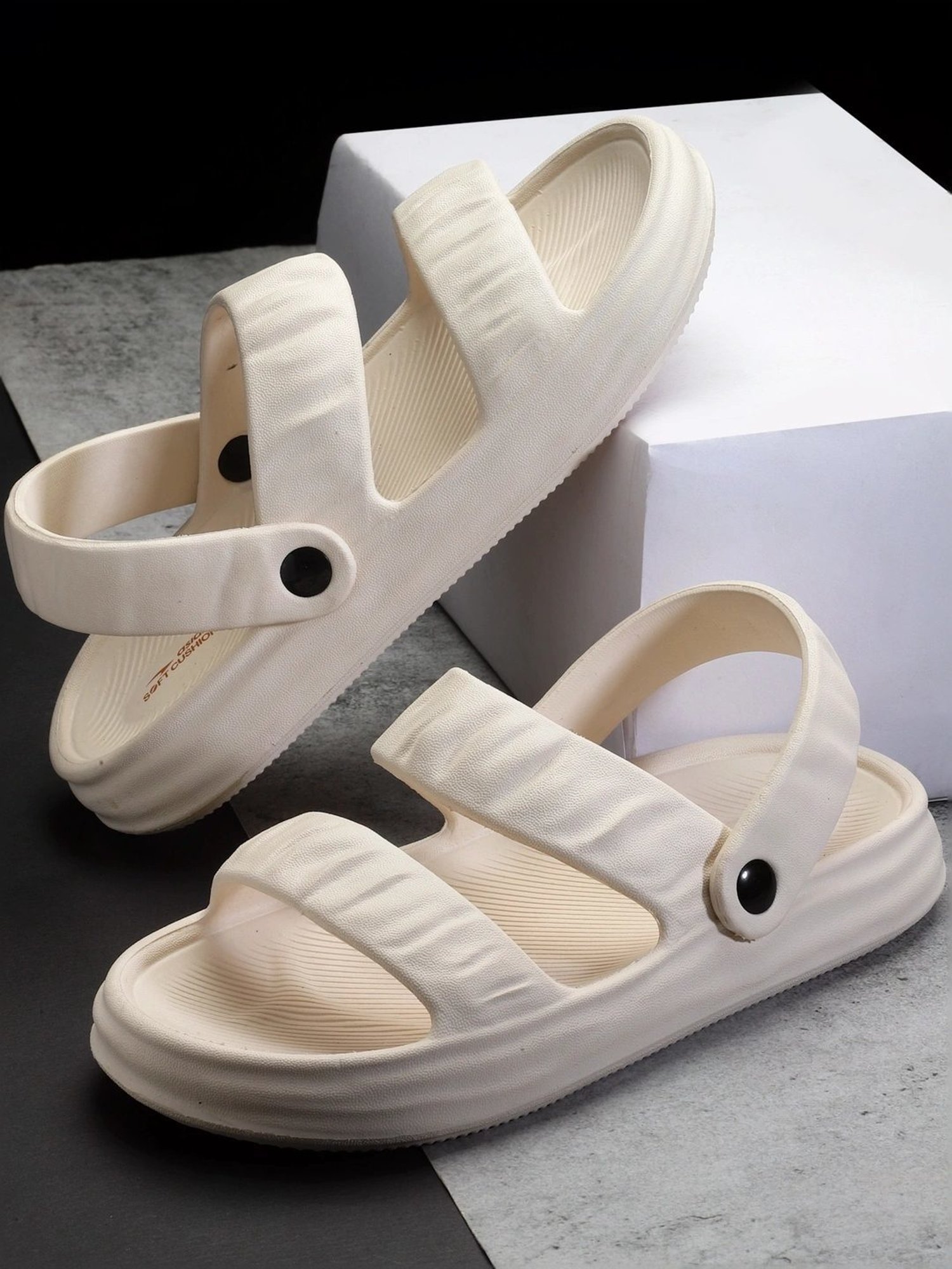 Asian Women's Cream Sling Back Sandals