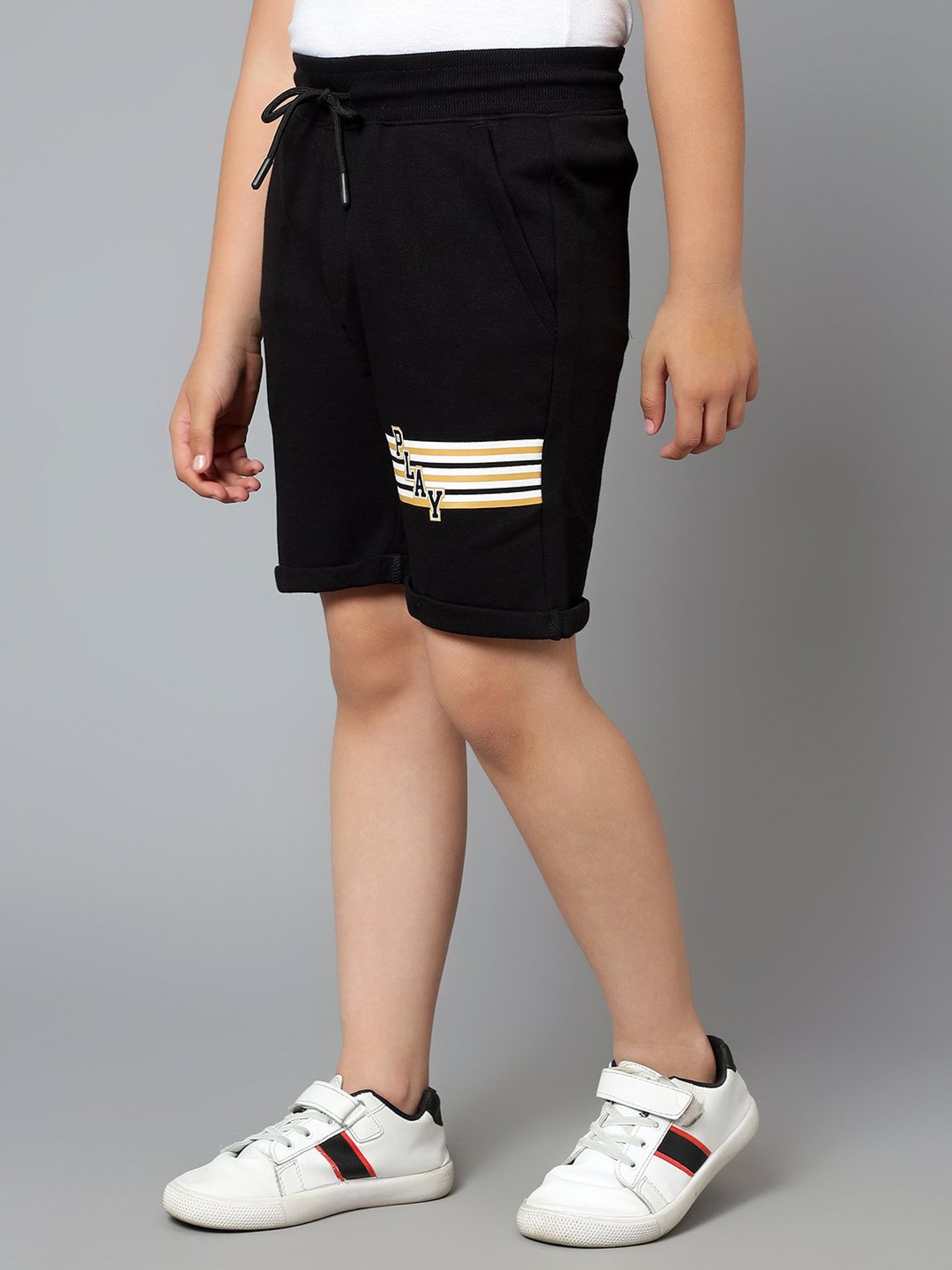 Cantabil Kids Black Printed Bermuda