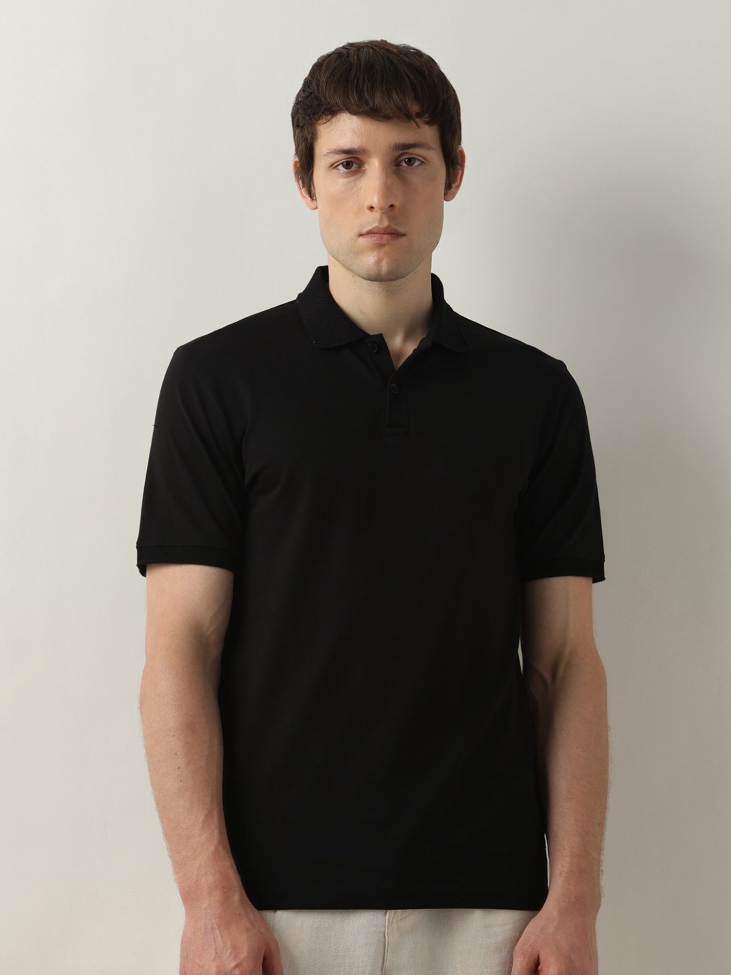 SELECTED HOMME Black Slim Fit Polo T-Shirt