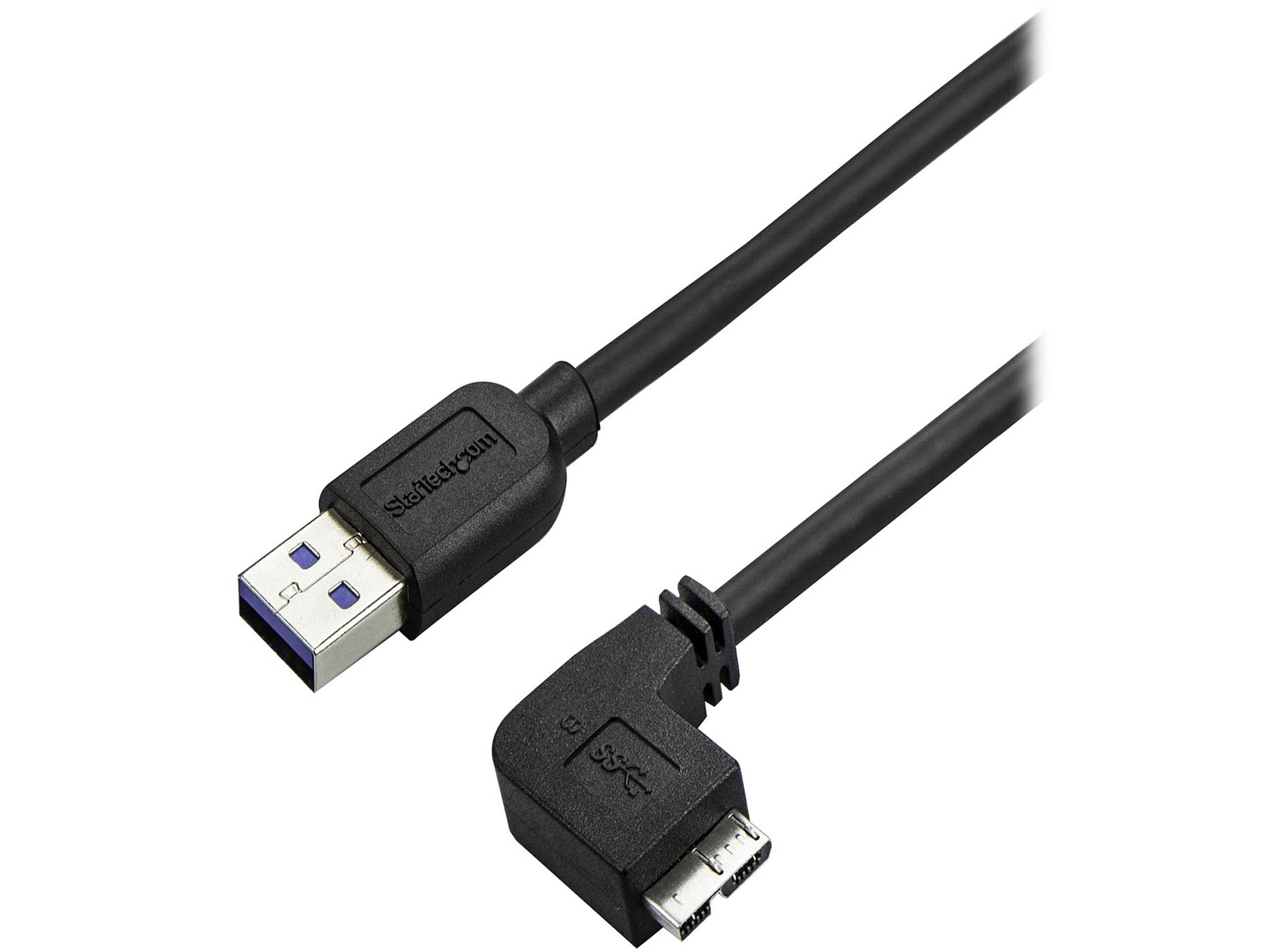 StarTech.com 0.5m 20in Slim Micro USB 3.0 Cable - M/M - USB 3.0 A to Right-Angle Micro USB - USB 3.1 Gen 1 (5 Gbps)