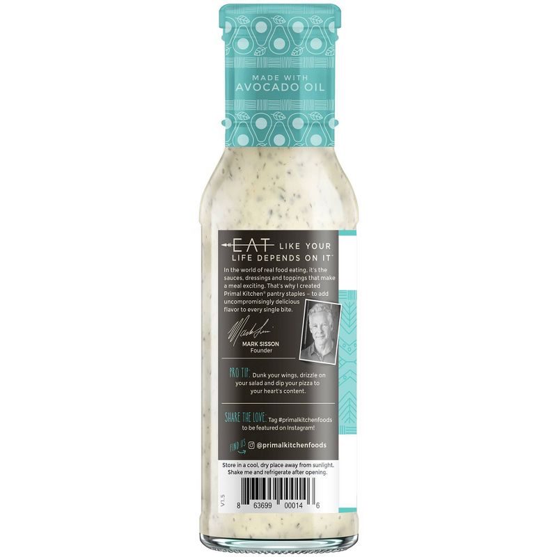 Primal Kitchen Dairy-Free Ranch Dressing with Avocado Oil - 8fl oz