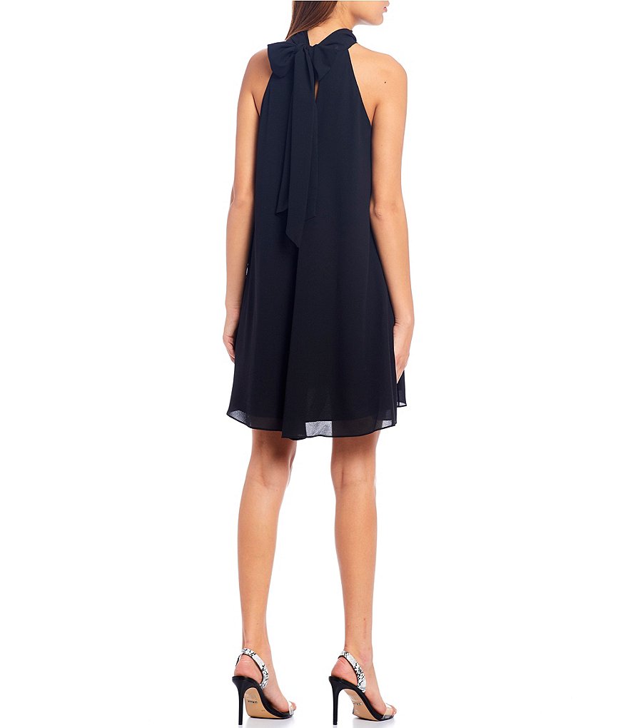 Belle Badgley Mischka Elise Halter Neck Trapeze Dress