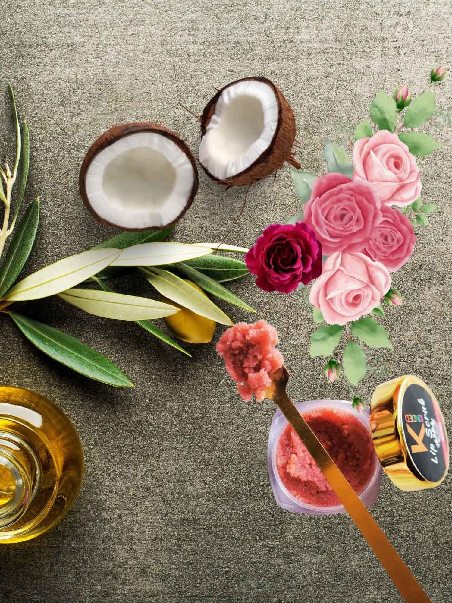 KINDED Herbal Mixed Fruit & Rose Lip Scrub Combo