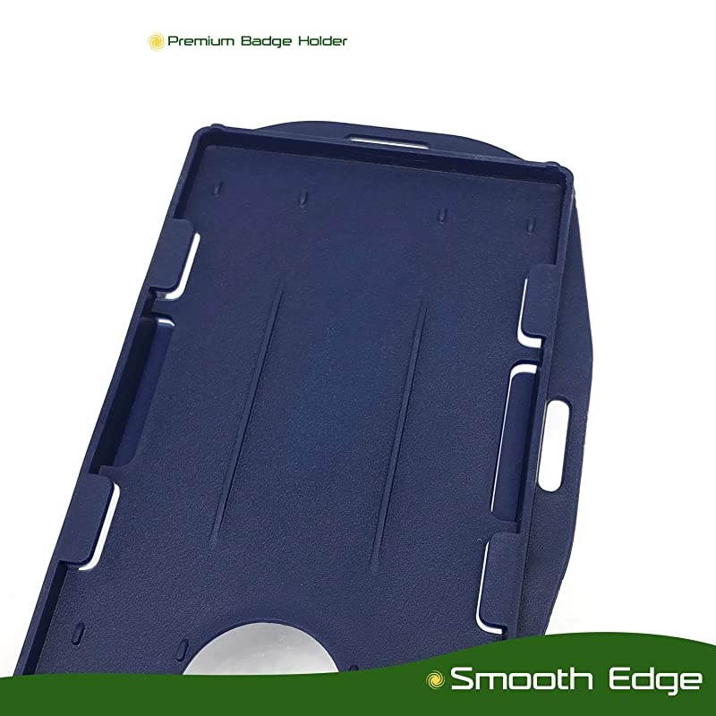 10 Pack Navy Blue 2 Sided ID Badge Holder Horizontal or Veritcal Hold 2 Cards