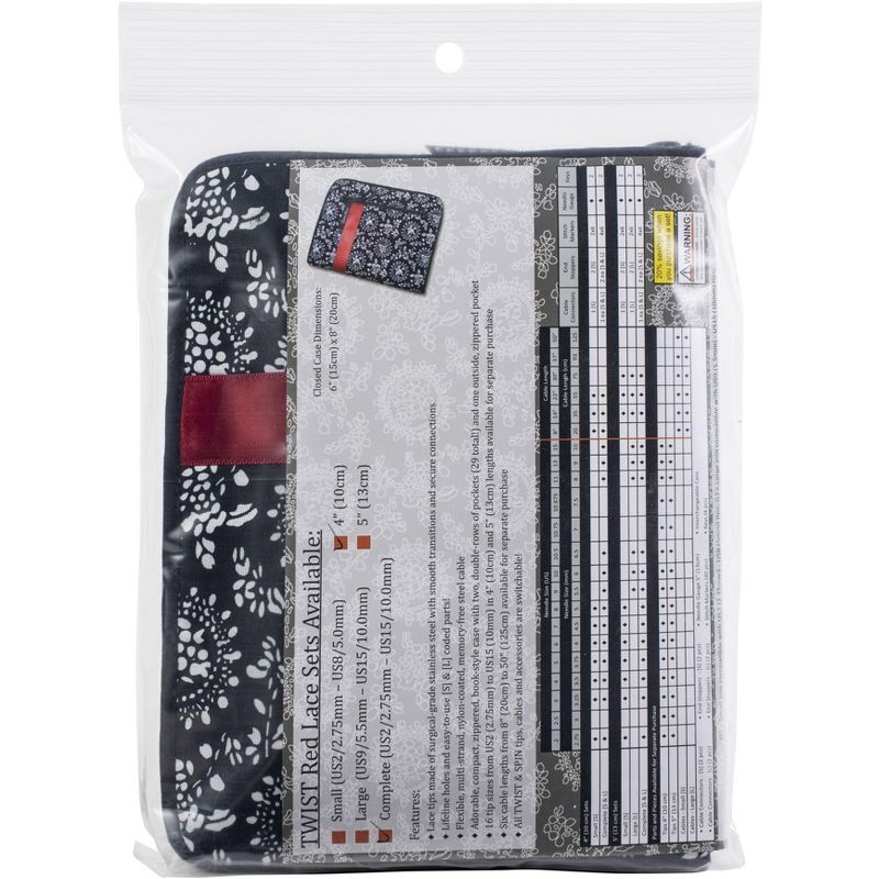 ChiaoGoo TWIST Red Lace Intchg Knitting Needle 4" Tip Set-Complete