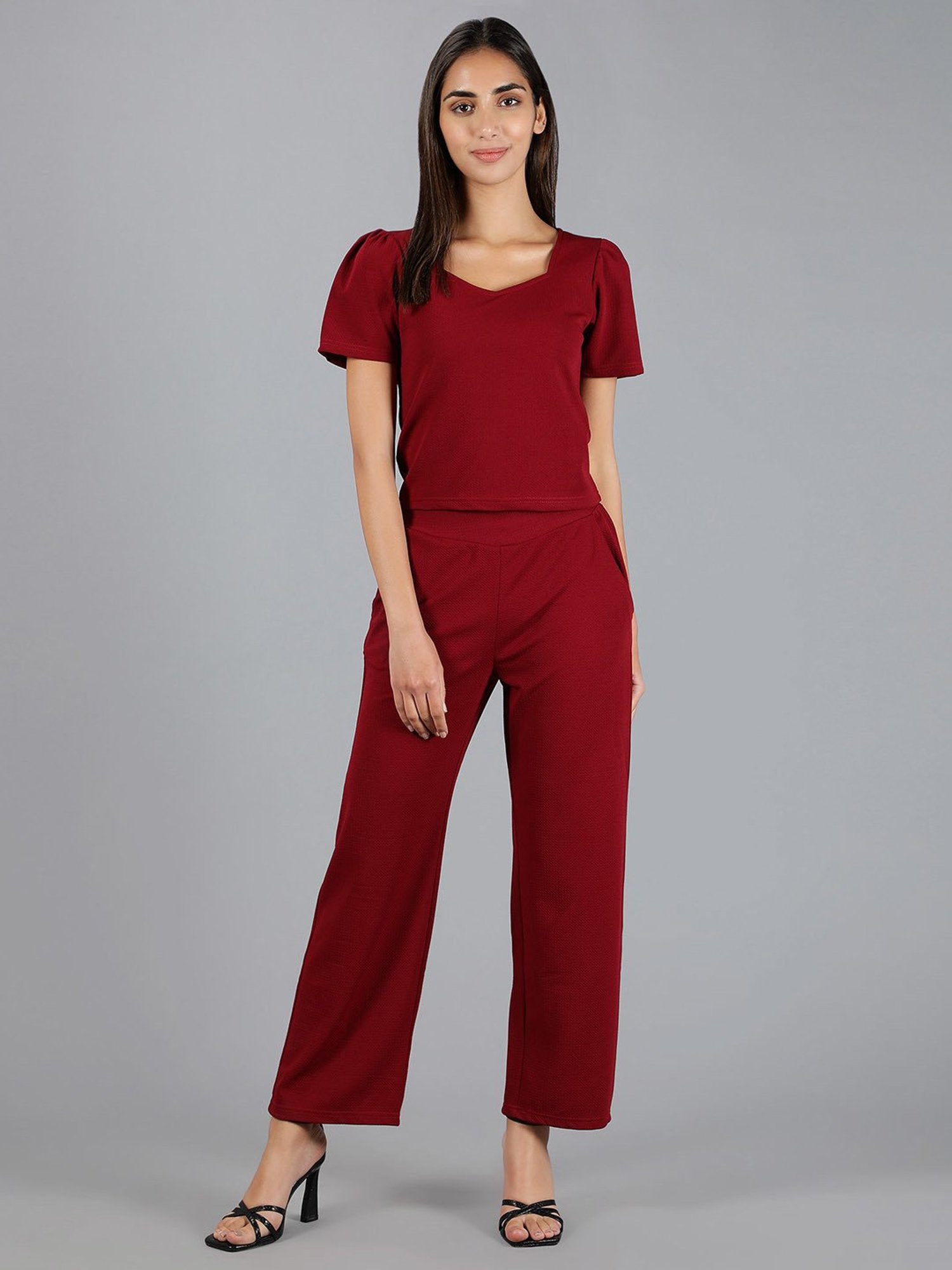 NEUDIS Maroon Top With Trousers