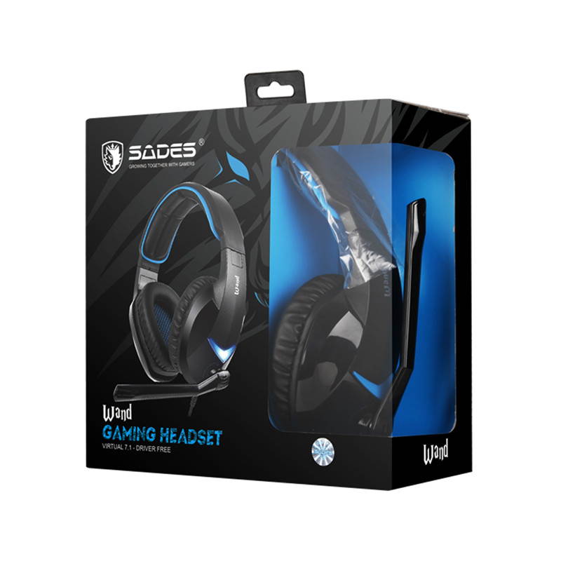 SADES WAND Gaming Headset Driver-Free 7.1 Surround Audio Along Swivel-To-Mute Mic 2 Gaming Audio Modes For PC / Laptop