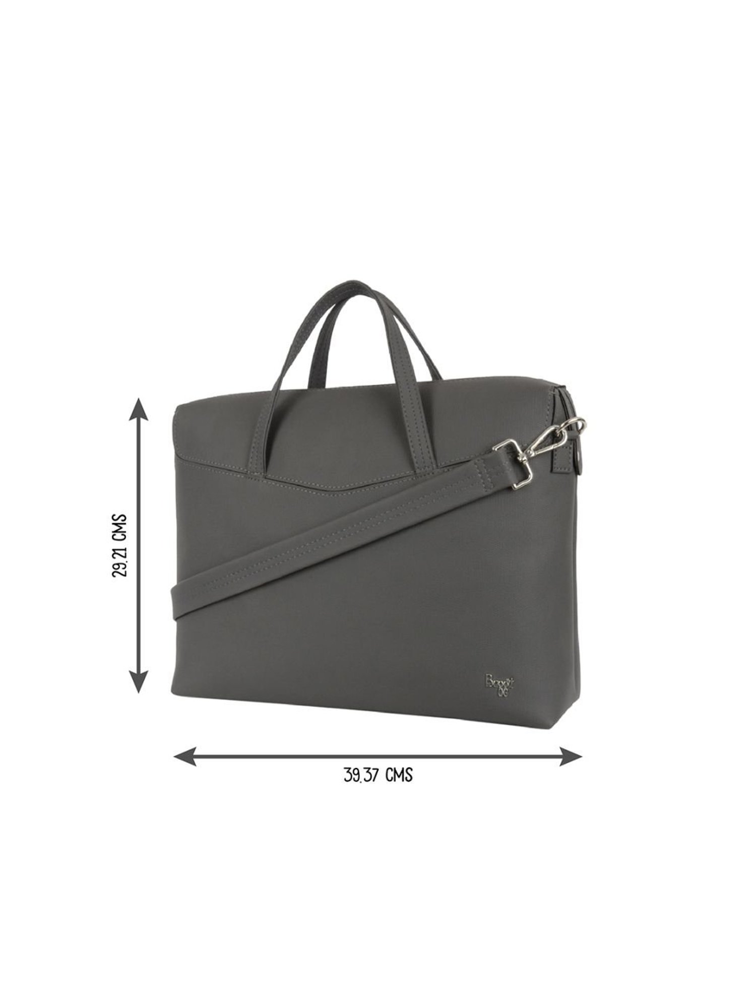 Baggit Grey Solid Large Laptop Messenger Bag