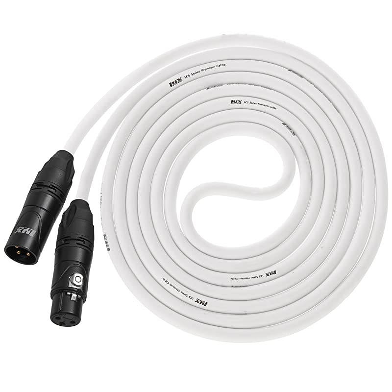 100 Feet XLR Microphone Cable Balanced Male to Female 3 Pin Mic Cord for Powered Speakers Audio Interface Professional Pro Audio Performance and Recording Devices White