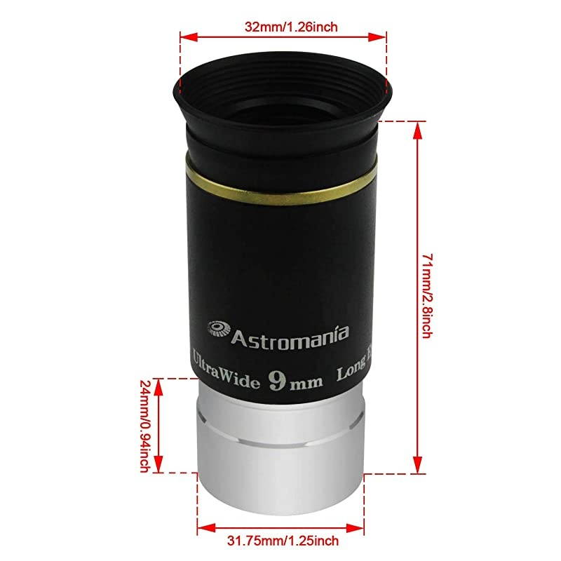 125quot 9mm 66Degree Ultra Wide Angle Eyepiece for Telescope