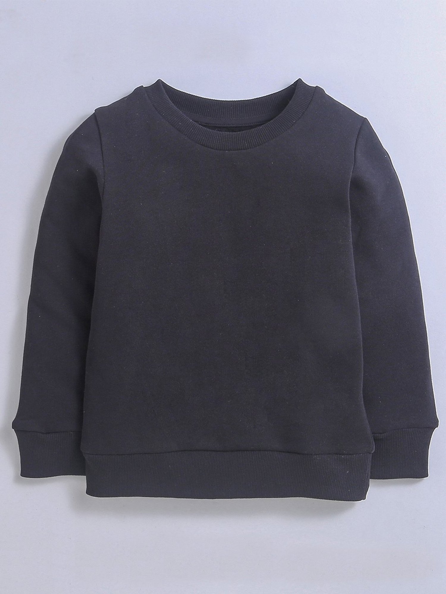 Nino Bambino Kids Black Solid Full Sleeves Sweatshirt