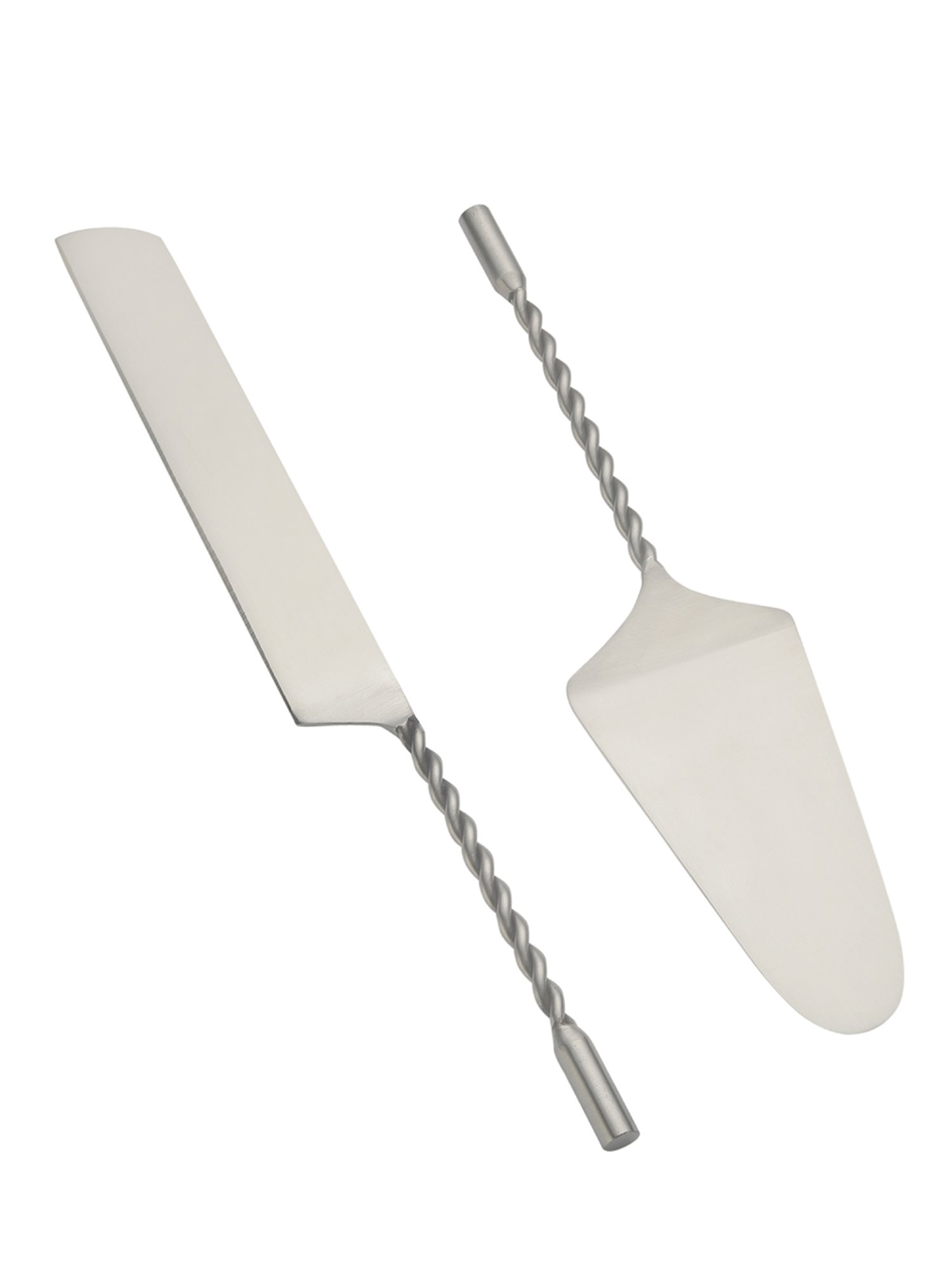 VarEesha Silver Stainless Steel Twisted Handle Cake Server - Set of 1