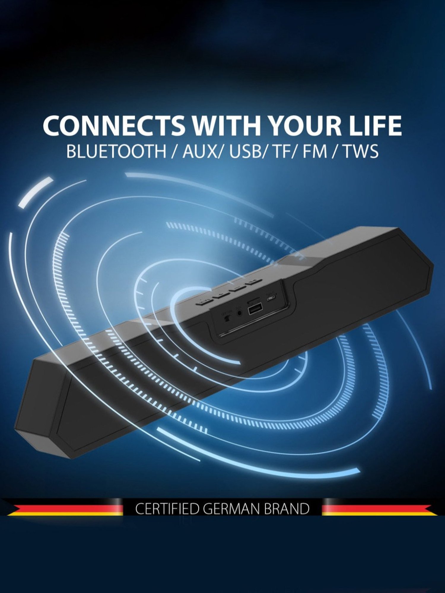 Portronics Decibel 24 | 10W Bluetooth Soundbar Speaker With In Built Mic (Black)