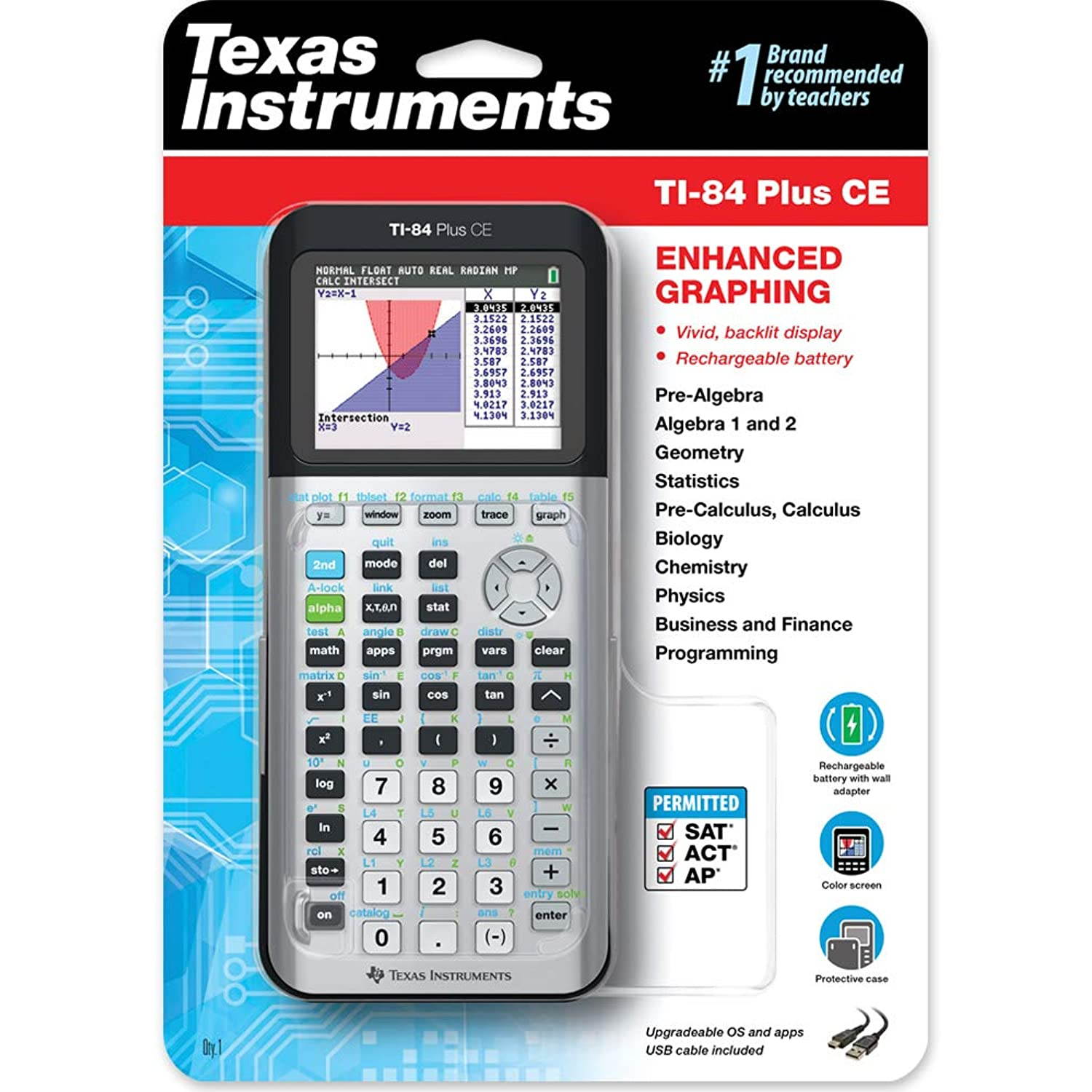 Texas Instruments TI-84 Plus CE Color Graphing Calculator, Galaxy Gray (Metallic)