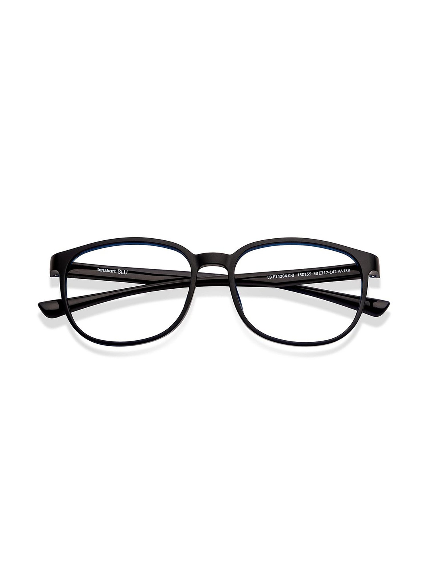 Lenskart Blu LB E14284 Black Full Rim Square Zero Power Computer Glasses