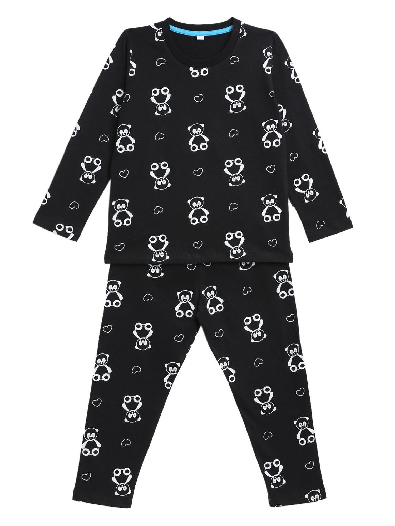 Kids Craft Black Printed T-Shirt with Pyjamas
