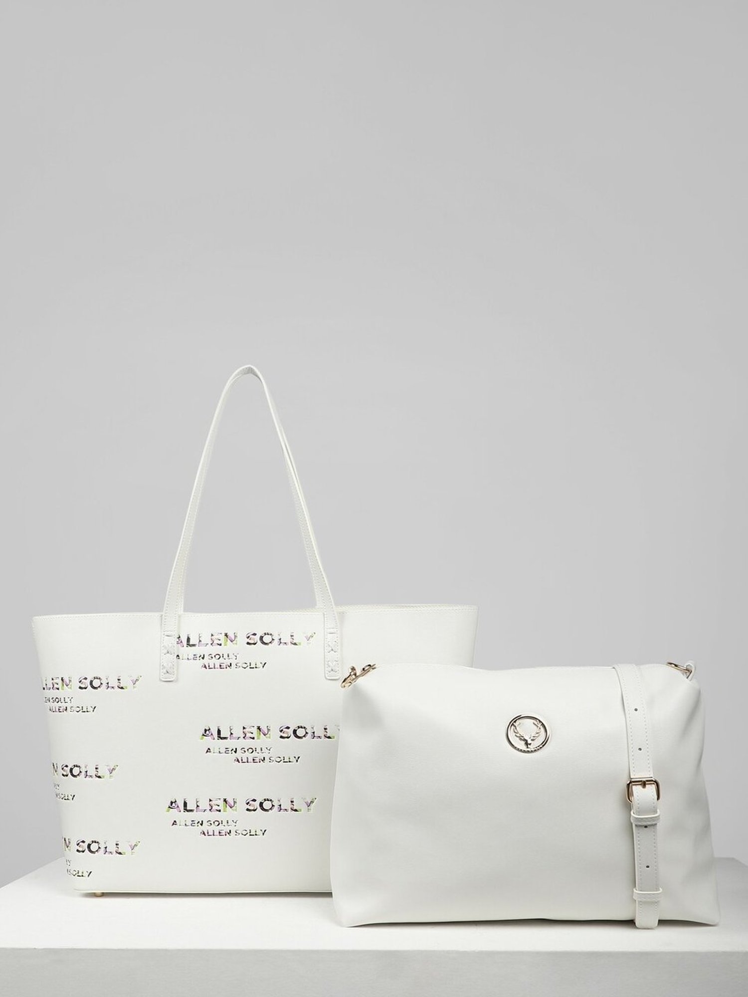 Allen Solly Multicolor Logo Medium Tote Handbag