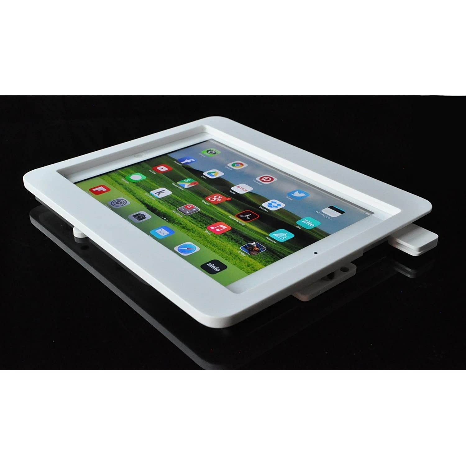 POS IN CLOUD TABcare White Acrylic Security Anti-Theft VESA Enclosure for iPad Mini 1/2/3 with Wall Mount Kit