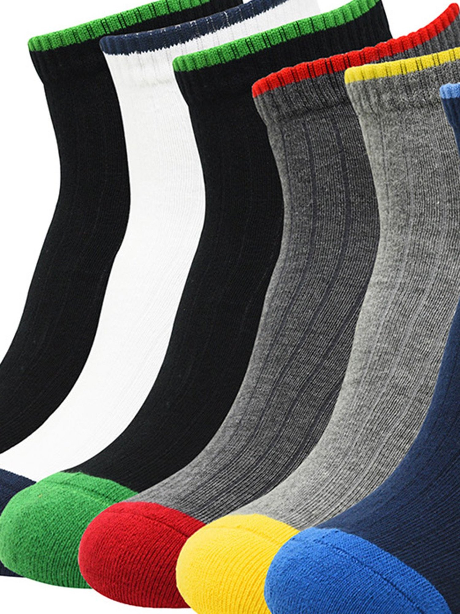 BALENZIA Cushioned Multicolor High Ankle Sports Socks - Pack of 6
