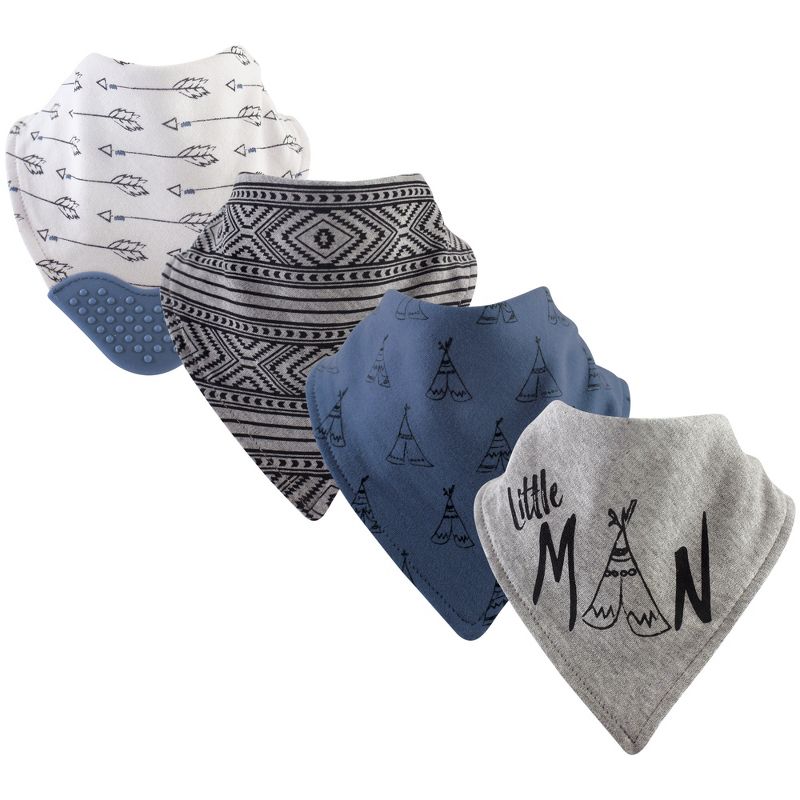 Yoga Sprout Baby Boy Cotton Bandana Bibs 4pk, Little Man, One Size