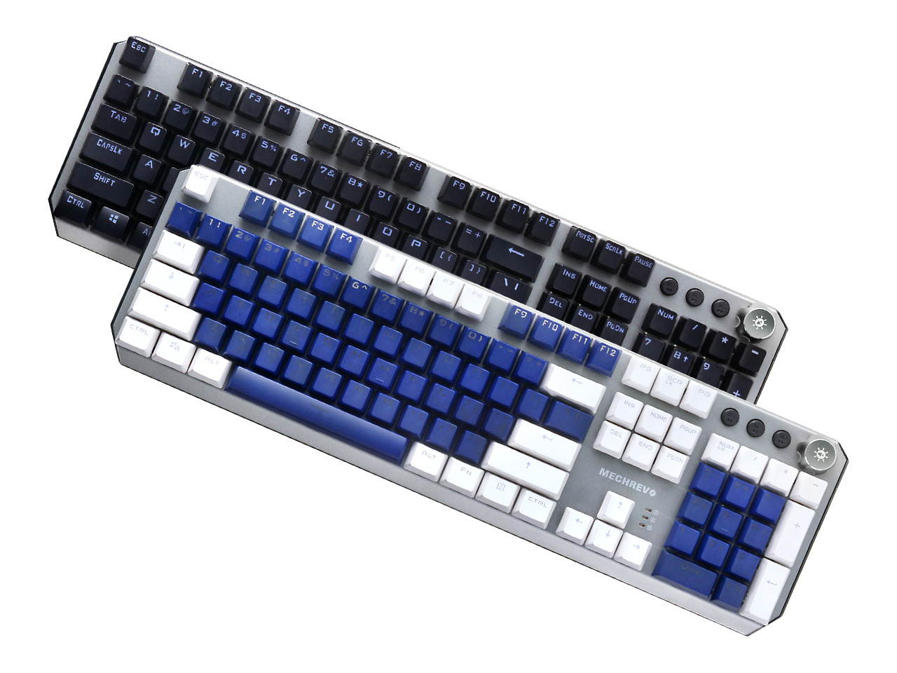 MAIBENBEN MECHREVO S1 Mechanical Gaming Keyboard 104 Keys Blue/Red/Black Switch Metal Panel Colorful Backlights Wired USB For PC Desktop Computer Laptop Notebook White/Grey Keycaps