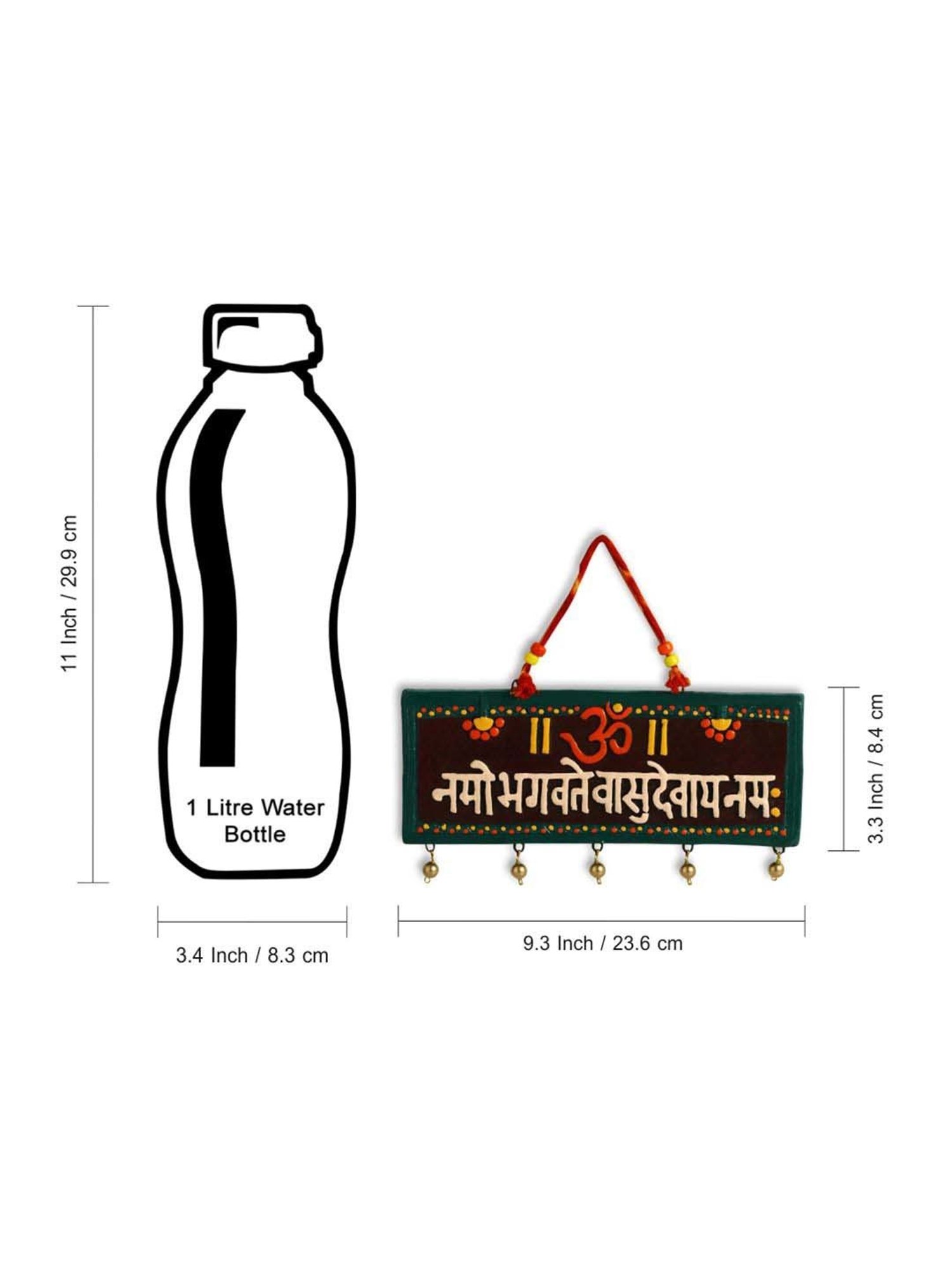 ExclusiveLane Vishnu Mantra Terracotta Wall Hanging Decor (Om Namo Bhagavate Vasudevaya)