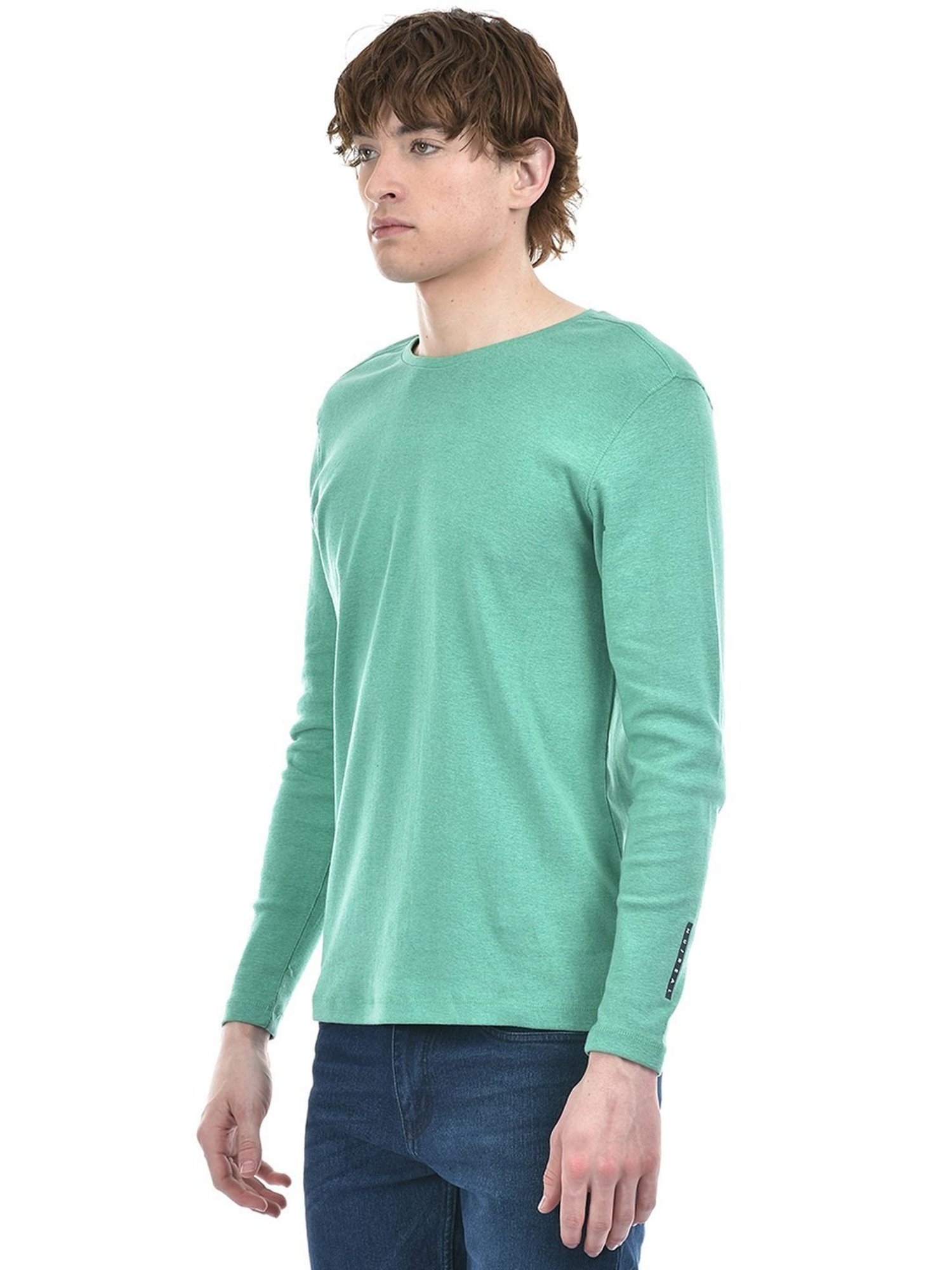 Numero Uno Green Cotton Regular Fit T-Shirt